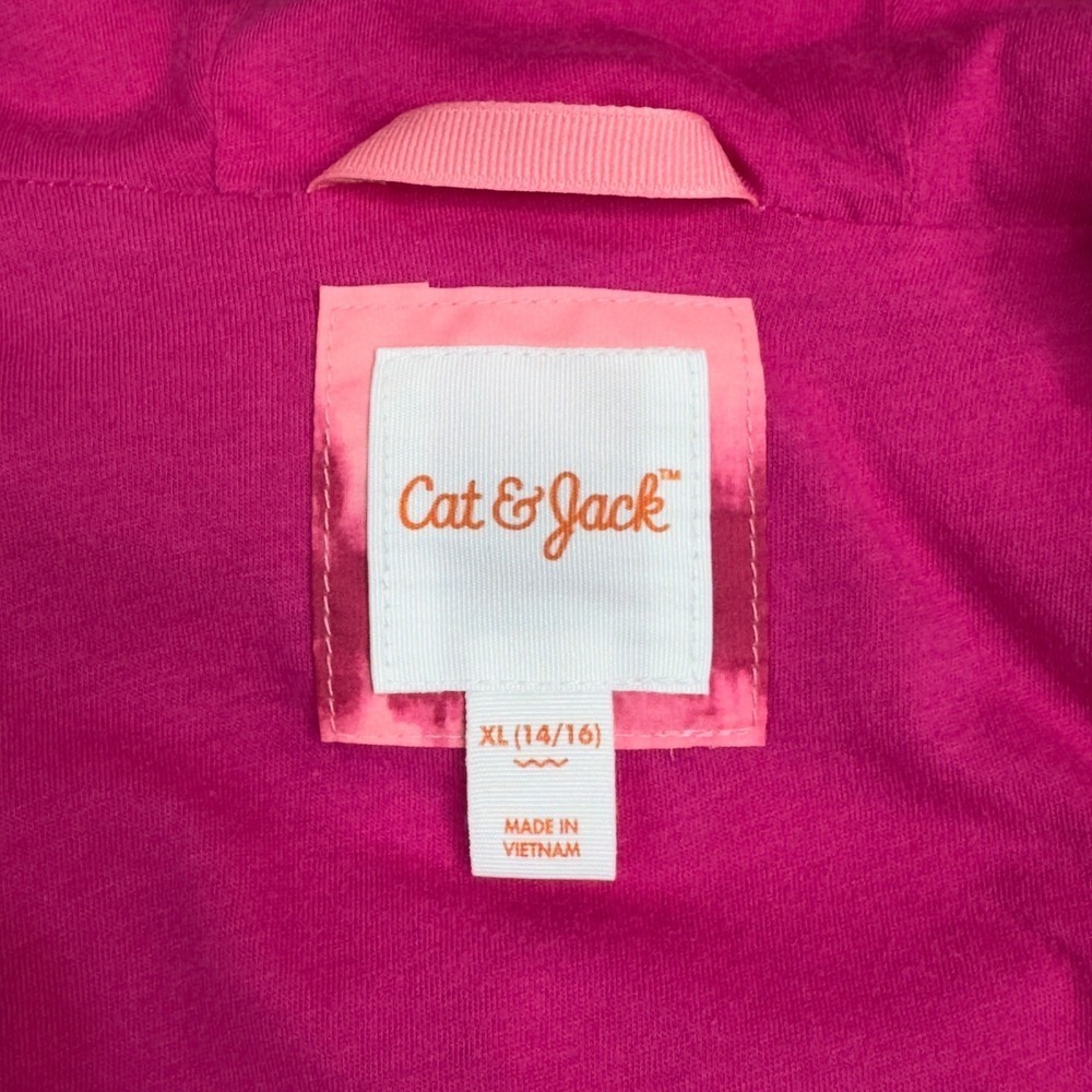 Kids Cat & Jack Pink Tie Dye Hooded Lightweight Jacket Size XL 14/16 - Picture 3 of 11